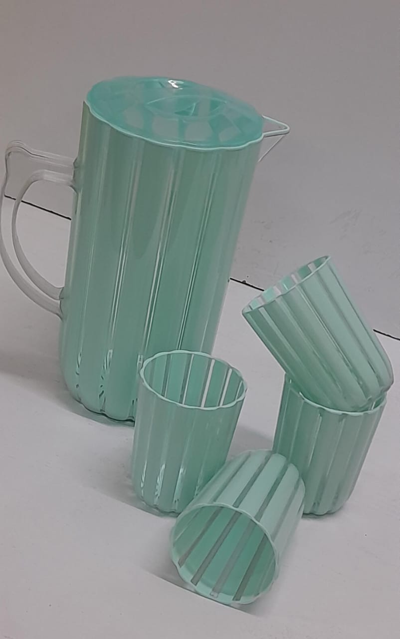 Classic Acrylic Water Set with 2000ml Jug and 250ml Glasses in Multiple Colors