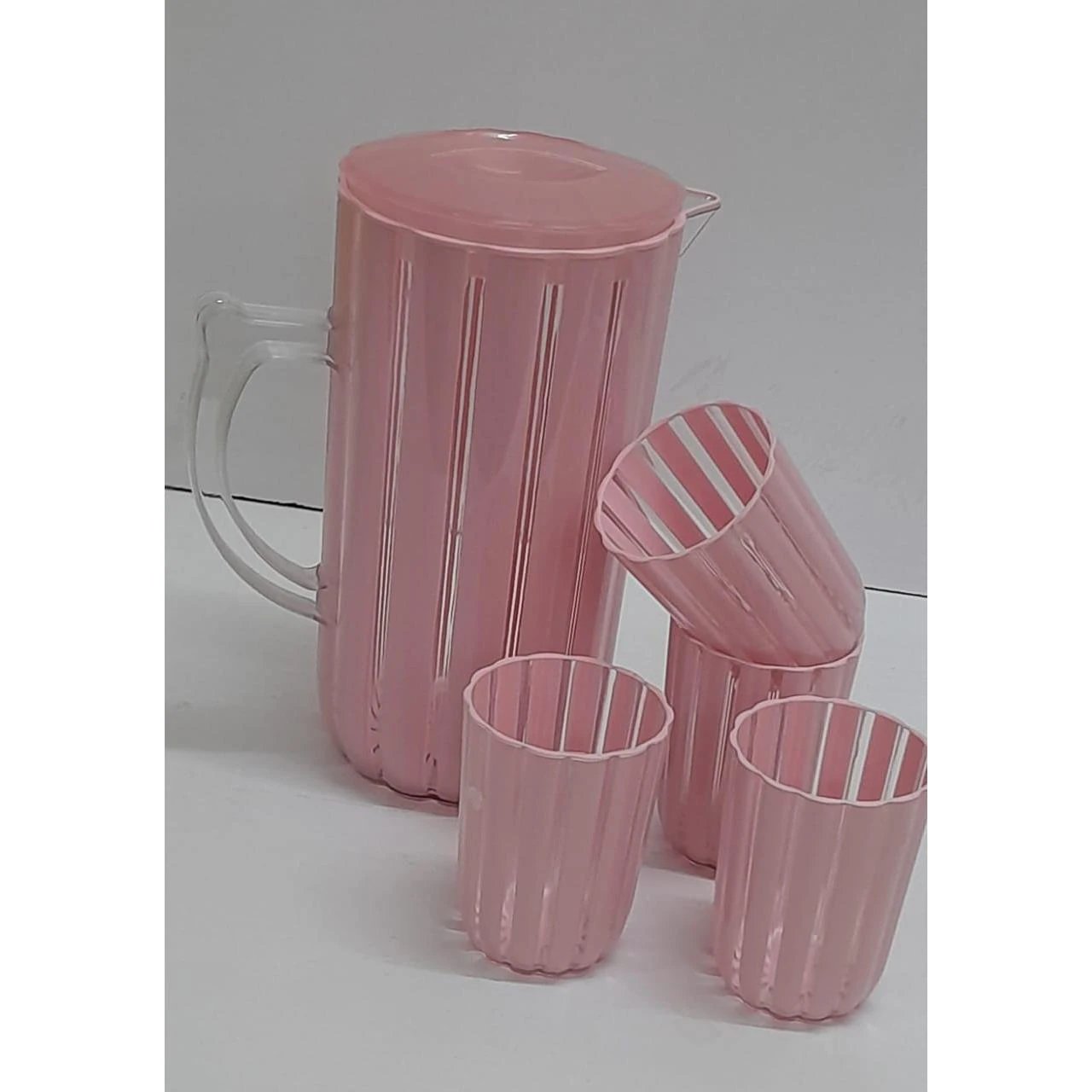 Classic Acrylic Water Set with 2000ml Jug and 250ml Glasses in Multiple Colors Mugs Drinkware Sets