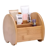 Classic Elegant Bamboo Desktop Organizer for Remote, Cutlery, and Stationery Home Office Desktop Organizers