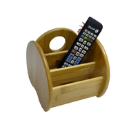 Classic Elegant Bamboo Desktop Organizer for Remote, Cutlery, and Stationery Home Office Desktop Organizers