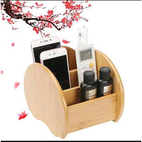 Classic Elegant Bamboo Desktop Organizer for Remote, Cutlery, and Stationery Home Office Desktop Organizers