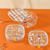 Classic Stackable Jewelry Organizer Box with Cufflink Compartments Transparent Plastic Storage Case for Earrings, Necklaces, Bracelets, and Rings