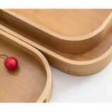 Classic Style Bamboo Tray 3 Piece Set | Square Wooden Serving Trays for Tea, Breakfast, and Party Use