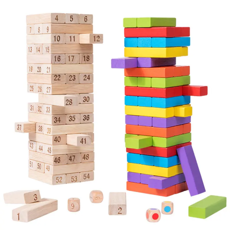 Classic Wooden Jenga Game 54pcs Block Set