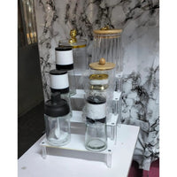Clear Acrylic 4-Layer Perfume Stand – Tiered Display Rack (35.5x20x20cm) Cosmetic Organizer Jewelry Stands