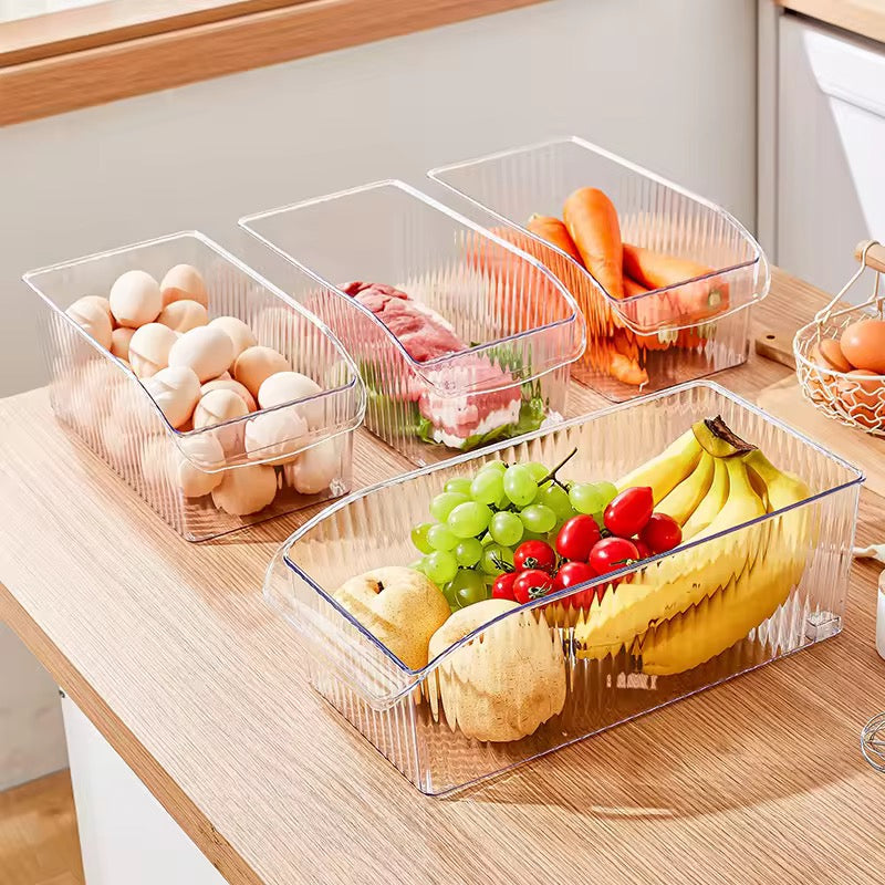 Clear Acrylic Fridge & Multipurpose Organizer Bin – 36.5 x 18.3 x 12.1 cm – Large Capacity