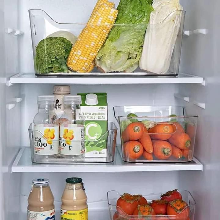 Clear Acrylic Multipurpose Organizer – 24.5 x 17.2 x 10.5 cm – Ideal for Fridge, Cosmetics, Kitchen Storage Storage Containers Household Storage Containers