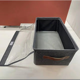 Closet Organizer with Cover | 50x30x26cm Storage Box - Grey,With handles,Foldable,Space Saving,