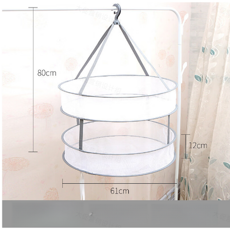 Clothes Drying Basket Double layer Hanging Net Pocket