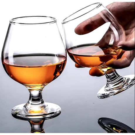 Cognac|Brandy|Large Wine Glass Set Color: Elegant Gold Capacity: 330ml per glass Material: Premium-quality glass Set Contains: 6 glasses Tableware