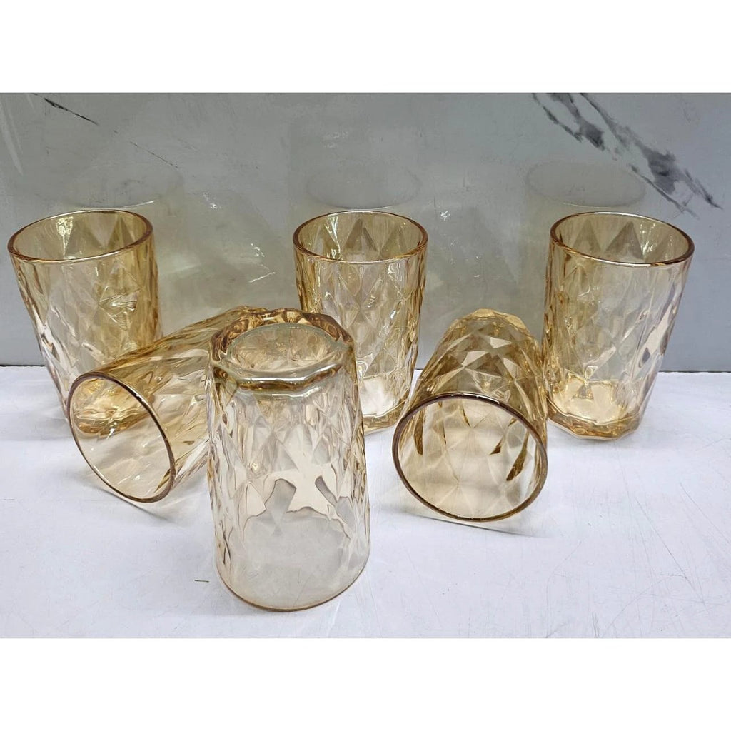 Coloured Heavy Gauge Thick Water Glass Set of 6pcs 260ml Glassware Mugs