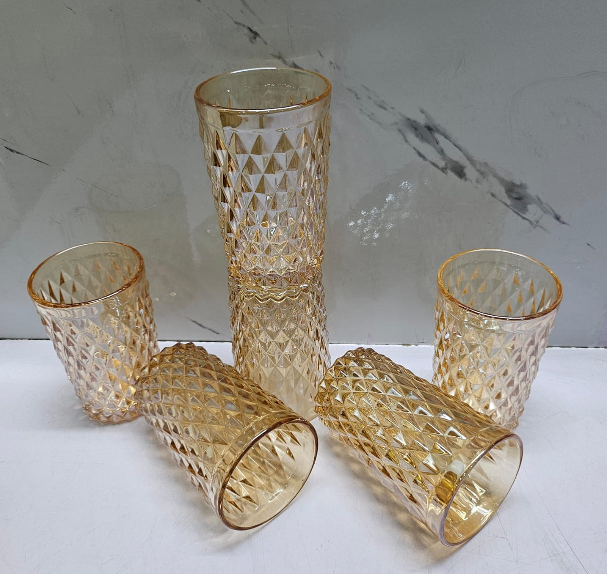 Coloured Heavy Gauge Thick Water Glass Set of 6pcs 260ml