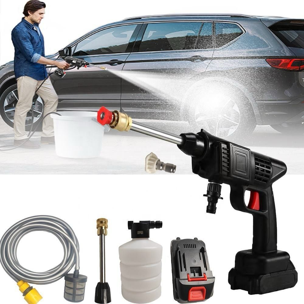 Cordless Electric Car Pressure Washer 48V Rechargeable Portable Power Cleaner with 8000mAh Battery and Carrying Case