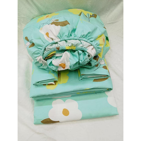 Cotton Bedsheets Set | 2 Flat Bedsheets, 1 Fitted Bedsheet, 2 Pillowcases | Size 6*7