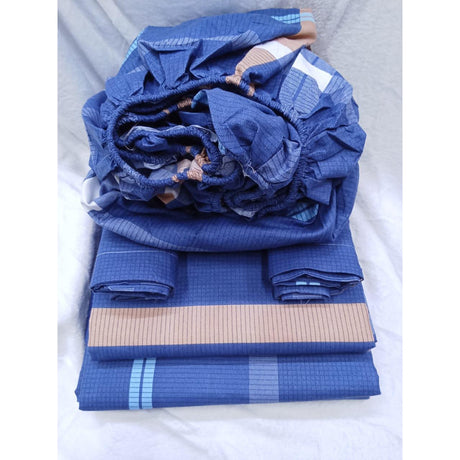 Cotton Bedsheets Set | 2 Flat Bedsheets, 1 Fitted Bedsheet, 2 Pillowcases | Size 6*7