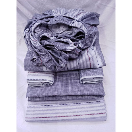 Cotton Bedsheets Set | 2 Flat Bedsheets, 1 Fitted Bedsheet, 2 Pillowcases | Size 6*7