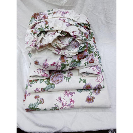 Cotton Bedsheets Set | 2 Flat Bedsheets, 1 Fitted Bedsheet, 2 Pillowcases | Size 6*7
