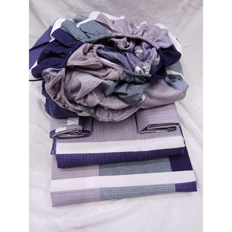 Cotton Bedsheets Set | 2 Flat Bedsheets, 1 Fitted Bedsheet, 2 Pillowcases | Size 6*7