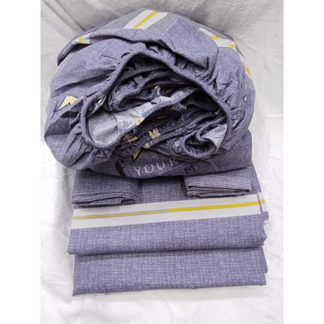 Cotton Bedsheets Set | 2 Flat Bedsheets, 1 Fitted Bedsheet, 2 Pillowcases | Size 6*7