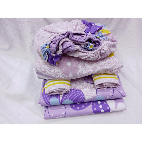 Cotton Bedsheets Set | 2 Flat Bedsheets, 1 Fitted Bedsheet, 2 Pillowcases | Size 6*7