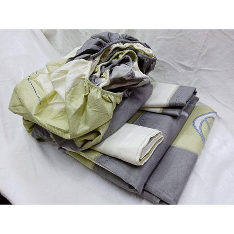 Cotton Bedsheets Set | 2 Flat Bedsheets, 1 Fitted Bedsheet, 2 Pillowcases | Size 6*7