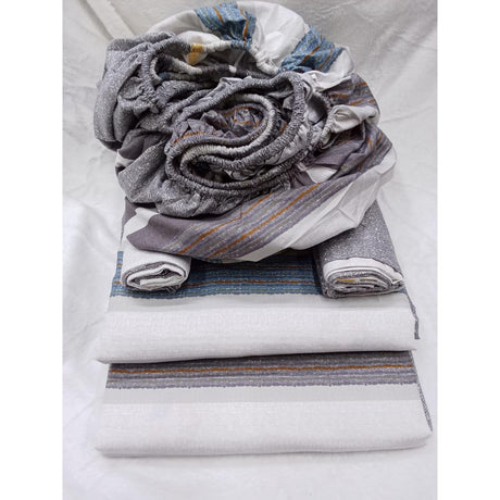 Cotton Bedsheets Set | 2 Flat Bedsheets, 1 Fitted Bedsheet, 2 Pillowcases | Size 6*7