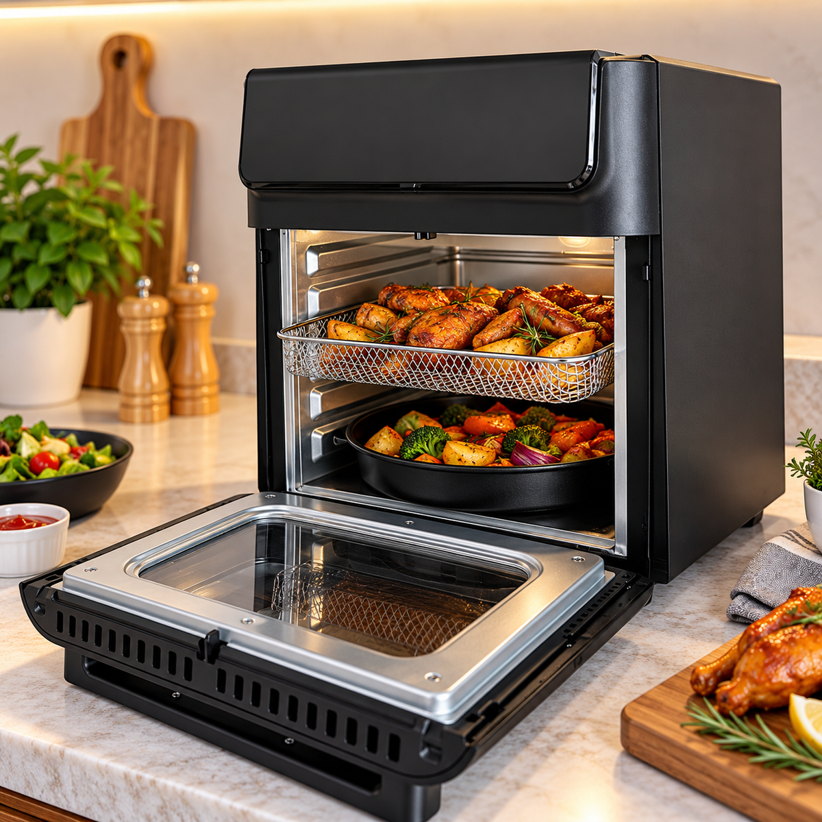 Ramtons 12L Air Fryer Oven 1800W – Black
