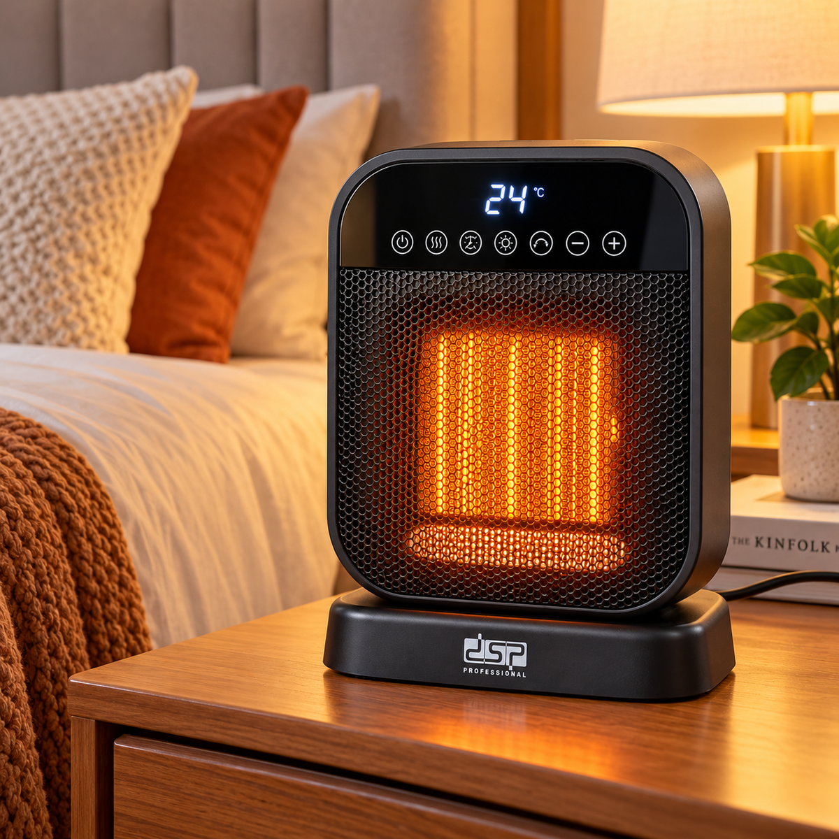 DSP 2000W Desktop PTC Fan Heater with 60° Oscillation