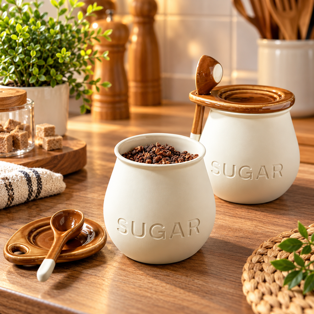 Vintage 450ml Ceramic Sugar Jar Sugar Jar Cookie Jars