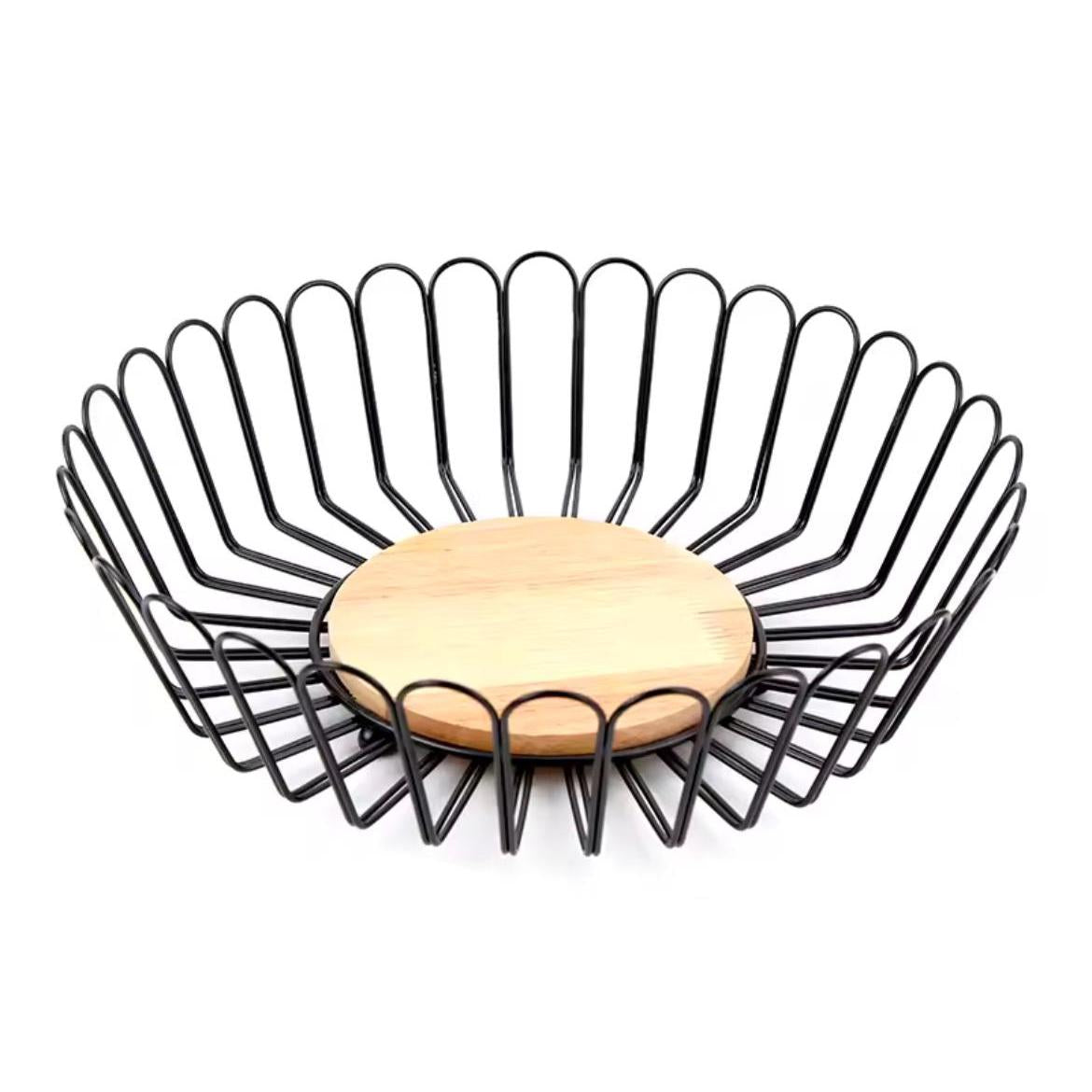 Creative Metal Fruit Bowl Basket Round Iron Fruit Plate Stand
