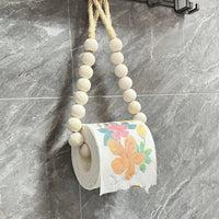 Creative Natural Wood Beaded Toilet Paper Roll Holder Toilet paper holder Toilet Paper Holders