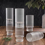 Creative Ribbed Crystal Glass Tumblers 6pcs Set Elegant Drinkware for Everyday Use