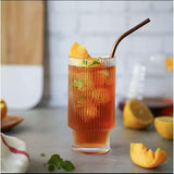 Creative Ribbed Crystal Glass Tumblers 6pcs Set Elegant Drinkware for Everyday Use