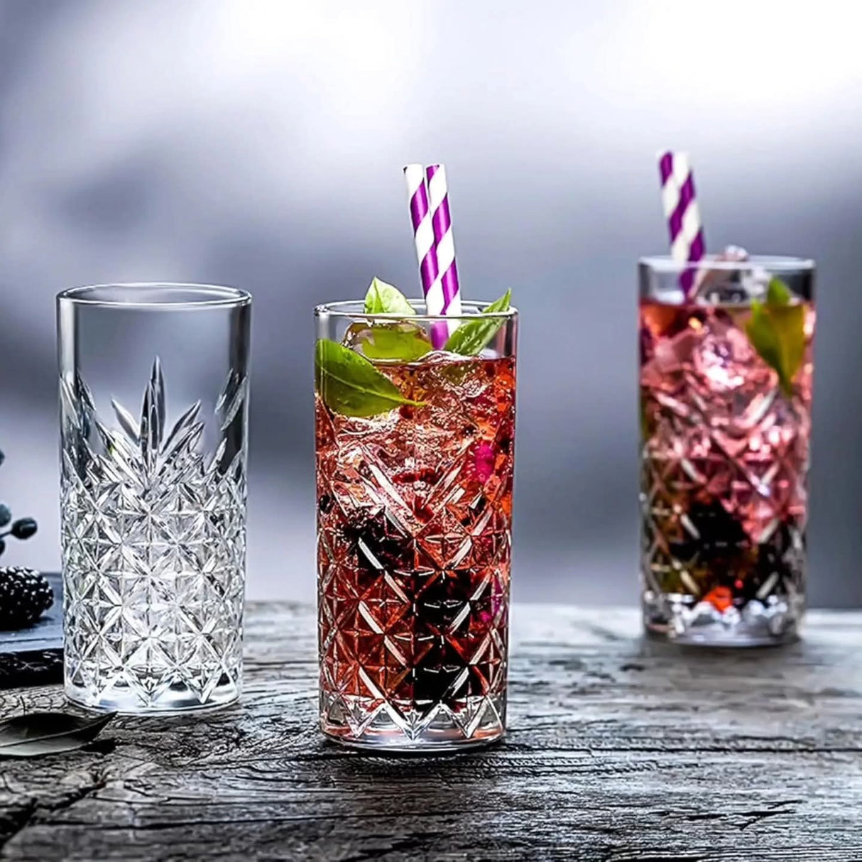 Crystal Highball Drinking Glass Set of 6 – 360ml Capacity