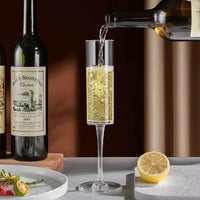 Crystal Long Stem Wine & Champagne Glasses – 6pcs | Elegant 200ml Flute Set for Special Occasions Drinkware Champagne Glasses