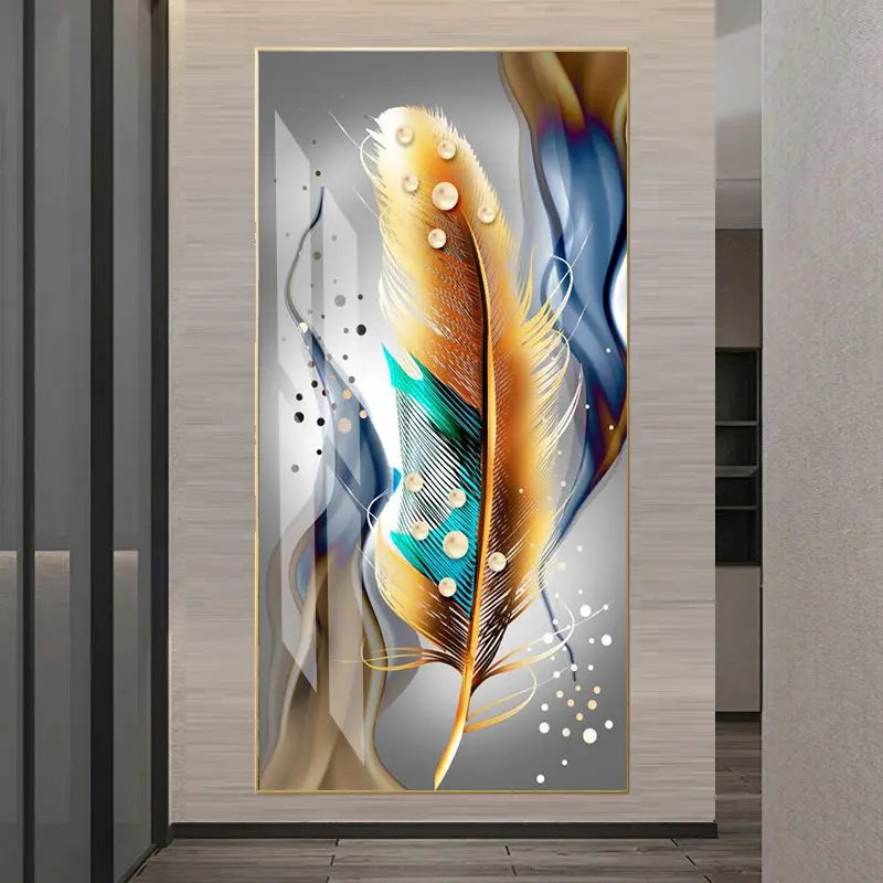 Crystal Porcelain Decorative Painting Elegant Wall Art for Office Bedroom Kitchen & Living Room (40x80cm)
