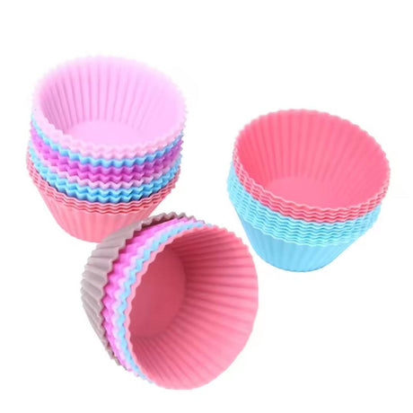 Cupcake Reusable Moulds Set of 12pcs Non Stick Food Grade Silicone Baking Cups