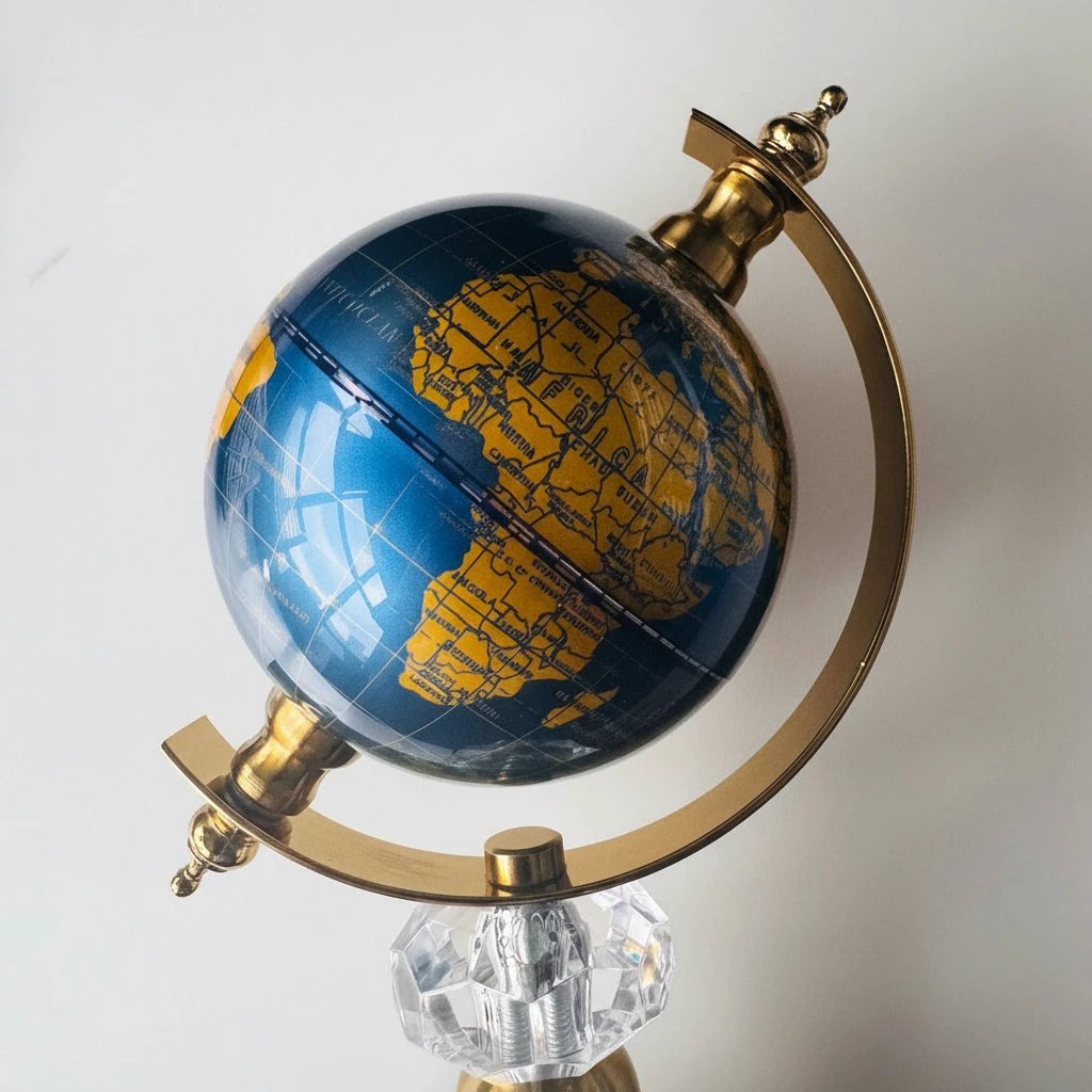 World Globe Marble Base Ornament – Luxe Decor Statement Decor