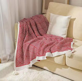 Bohemian Knitted Throw Blanket with Tassels – 150x200cm | Soft Sofa & Bed Cover