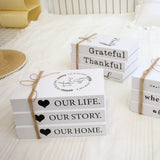 Decorative Faux Books – Set of 3 Stacked Wooden Decor Books for Modern & Farmhouse Style