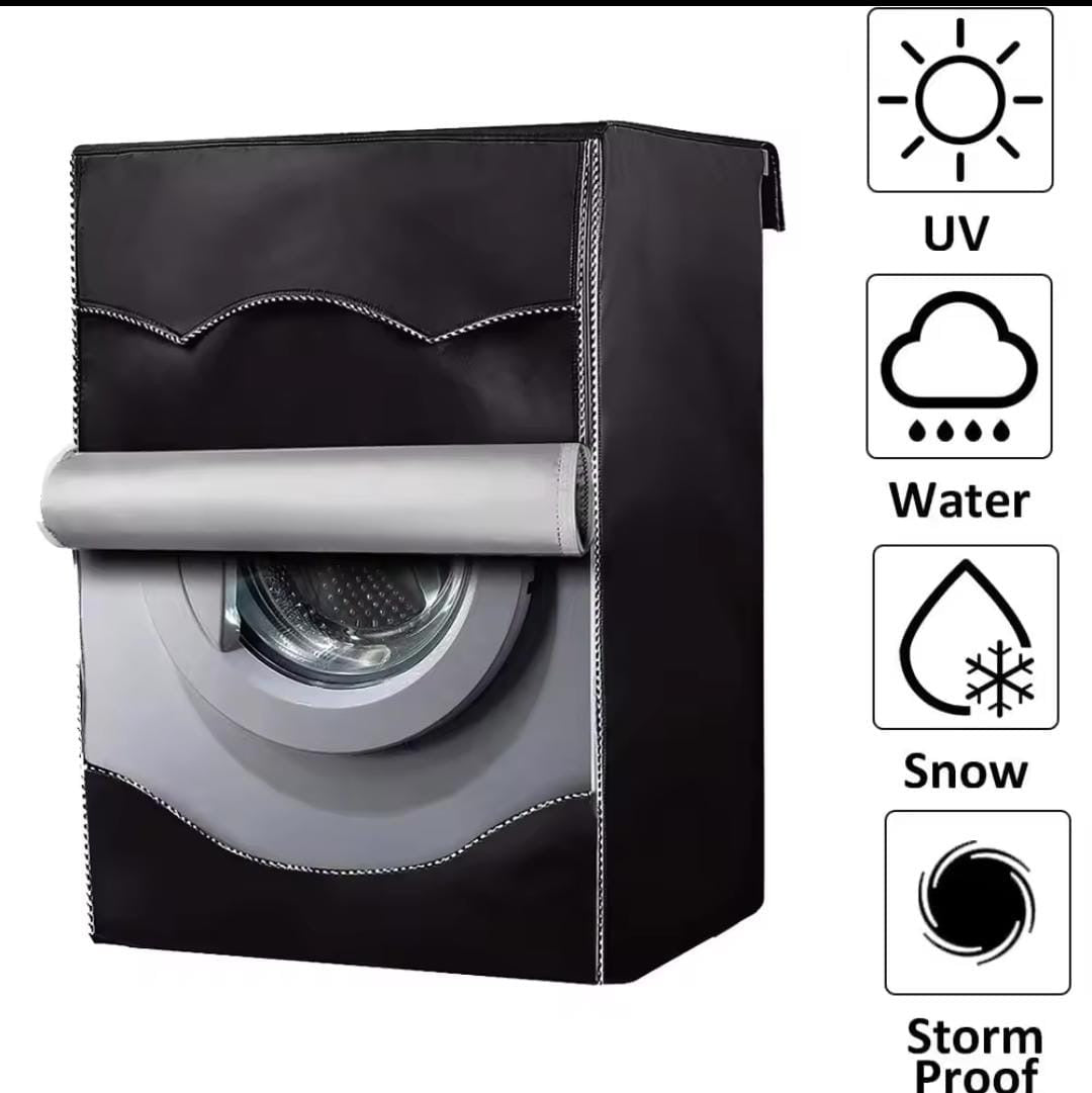 Black Waterproof Washing Machine Cover – Front Load – 12kg Fit – Heavy Duty Nylon- Furaha Finds Kenya