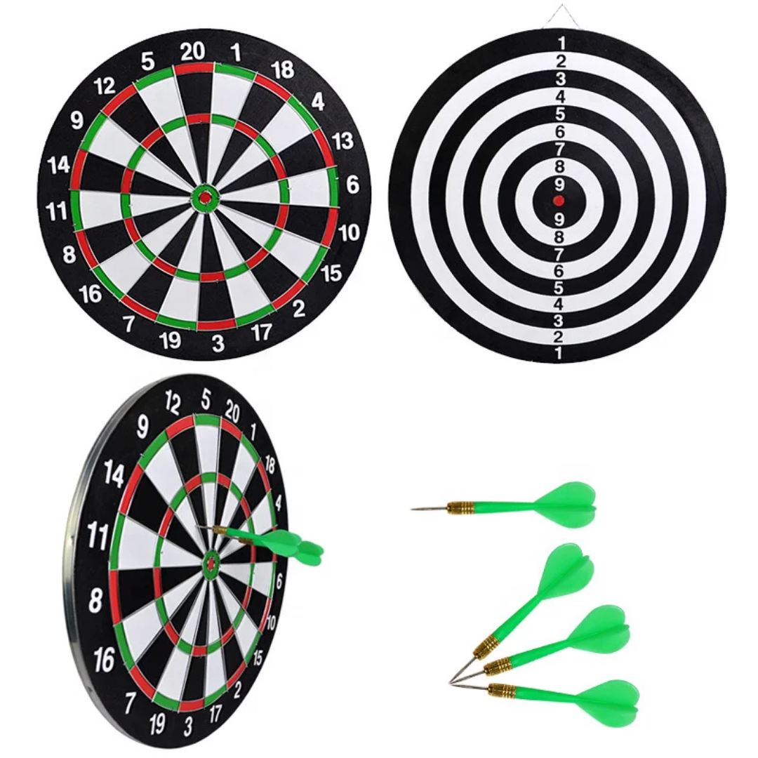 Dart Board Game Set with 2 Pairs of Arrows for Indoor Fun