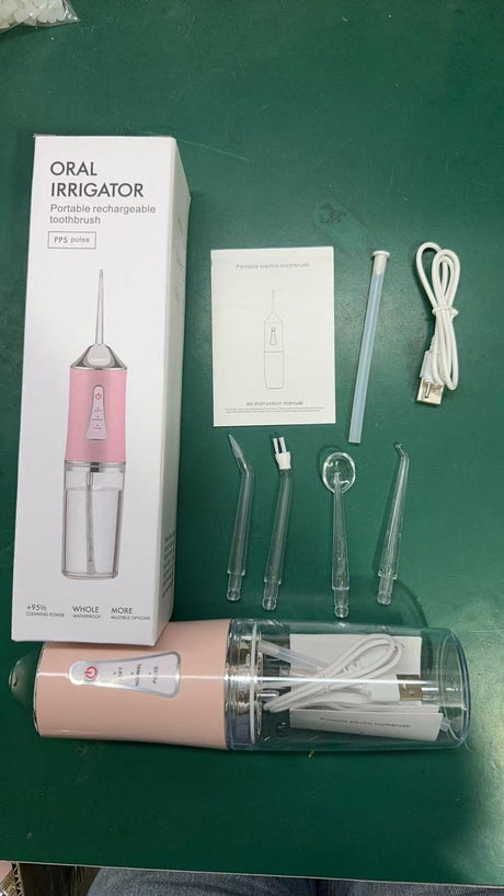 Dental Water Jet Oral Irrigator with 4 Nozzles – Teeth Cleaner & Flosser