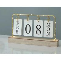 Desktop LED Flip Perpetual Calendar – Battery Operated, 16x29cm General Home - Decor Desk Calendars