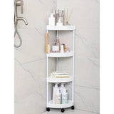 Detachable 4 Layer Corner Storage Trolley Rack 88cm High in White Kitchen Storage Racks Rack Wall Shelves & Ledges
