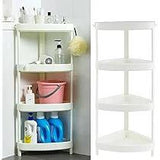 Detachable 4 Layer Corner Storage Trolley Rack 88cm High in White Kitchen Storage Racks Rack Wall Shelves & Ledges