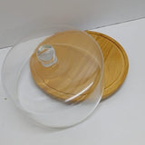 Dome Shaped Glass Cake Cover with Bamboo