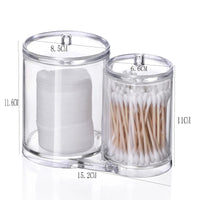 Double Barrel Acrylic Cotton Swab Storage Box Clear Organizer for Cotton Swabs, Pads, and Small Accessories Bathroom Storage Cotton Swabs