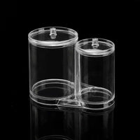 Double Barrel Acrylic Cotton Swab Storage Box Clear Organizer for Cotton Swabs, Pads, and Small Accessories Bathroom Storage Cotton Swabs