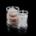 Double Barrel Acrylic Cotton Swab Storage Box Clear Organizer for Cotton Swabs, Pads, and Small Accessories Bathroom Storage Cotton Swabs